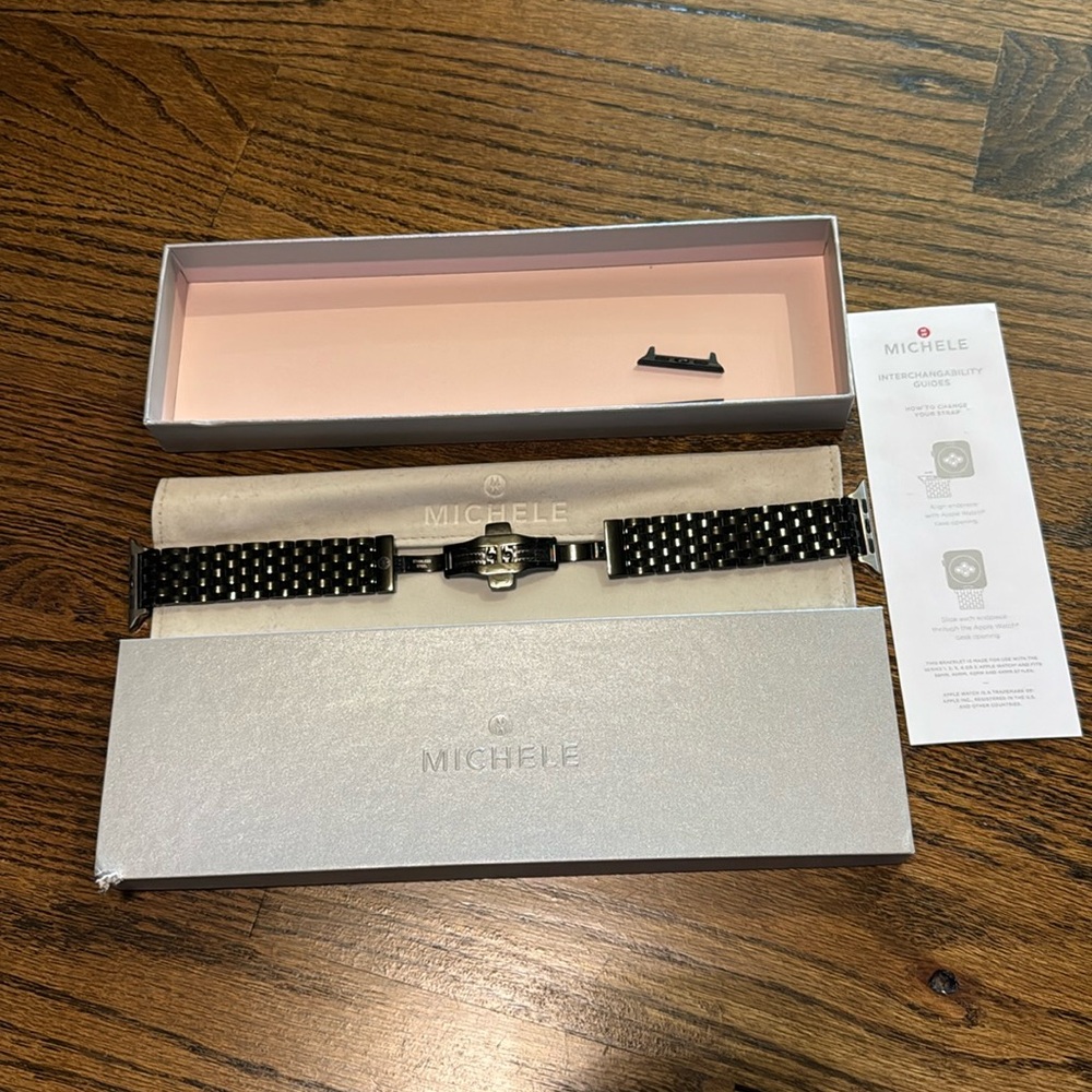 Michele Black Steel Apple Watch Bracelet